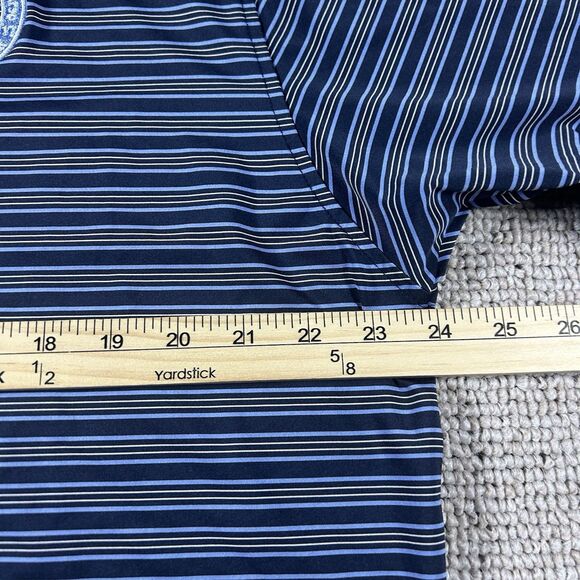 Footjoy Golf Polo Shirt Men’s Large Blue Striped Donald Ross Course Embroidered - Picture 6 of 11
